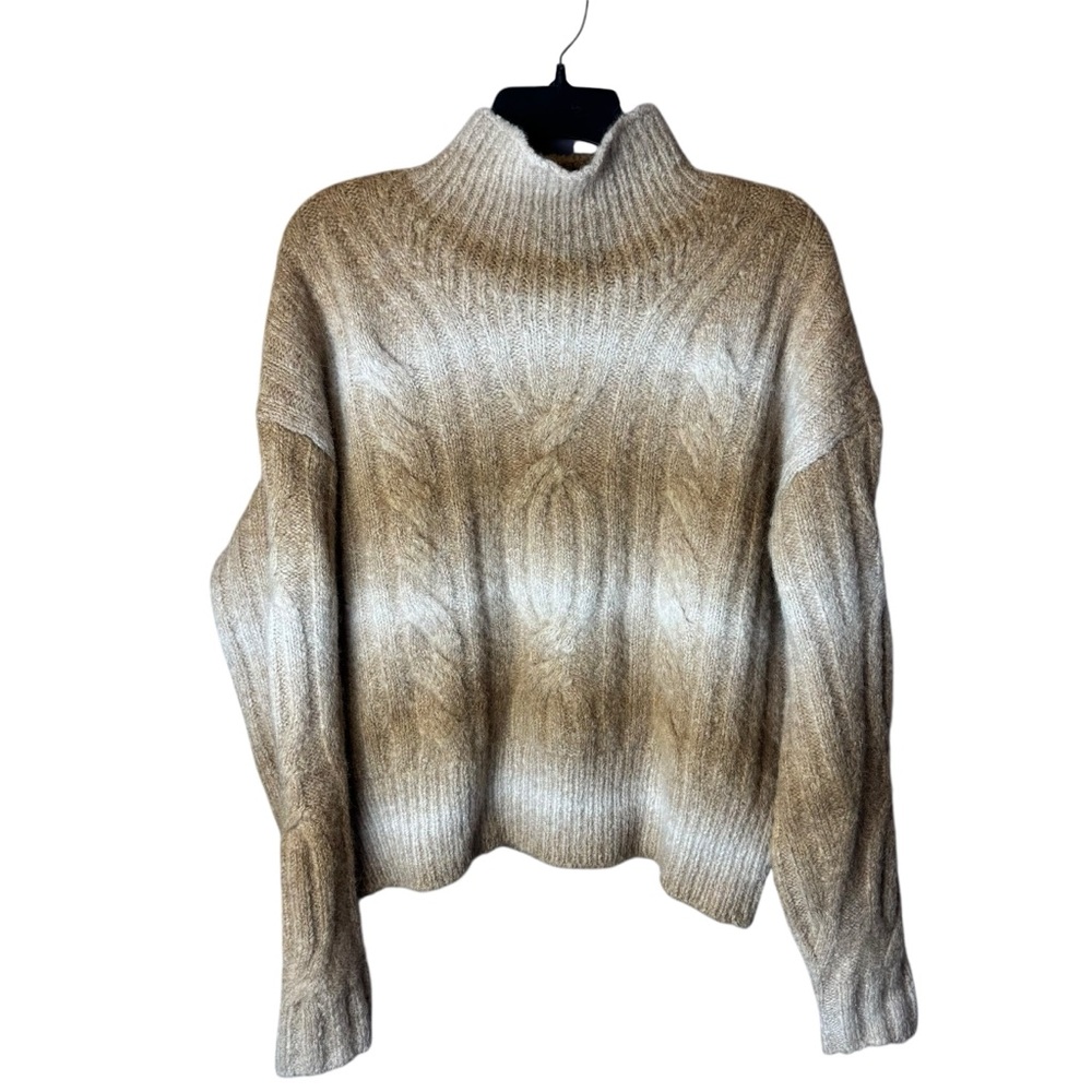 Banana Republic Alpaca Cable Knit Camel Space Dye Sweater S